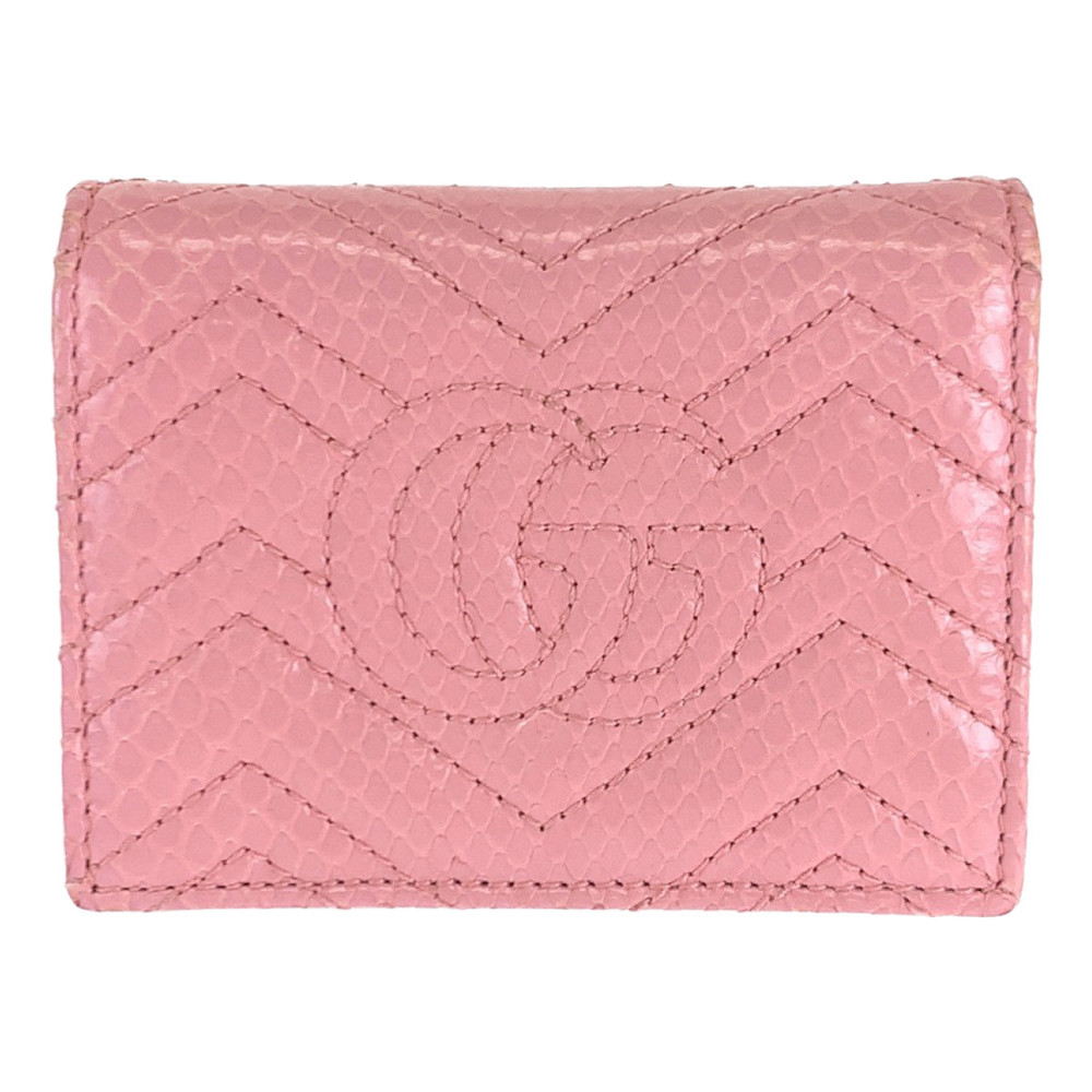 Gucci Gucci Python GG Marmont Compact Wallet Leather Short Wallet 466492 - Picture 2 of 9